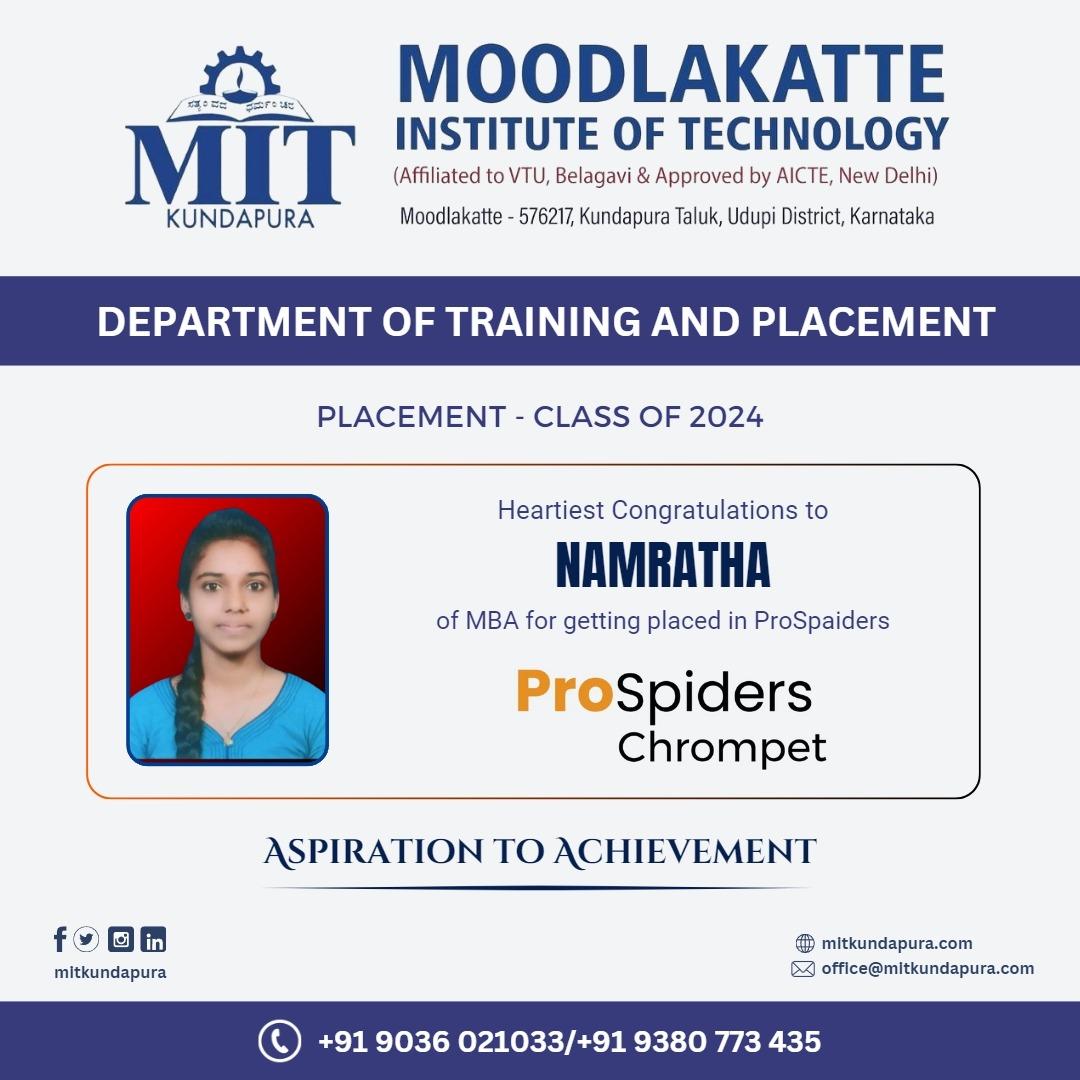 MITK MBA Students placement